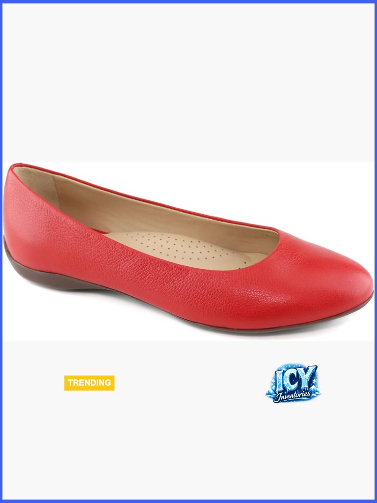 Genuine Leather Slip-On Ballet Flats With Gel Cushioning